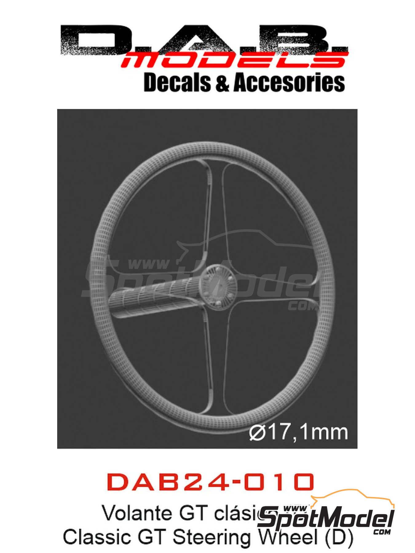 D.A.B. Models DAB24-010: Steering Wheel 1/24 Scale - Classic GT ...